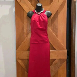 David’s Bridal-Cherry Red 2 pc